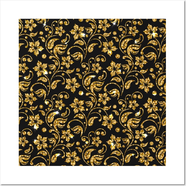 Golden flowers, modern look Wall Art by SeriousMustache